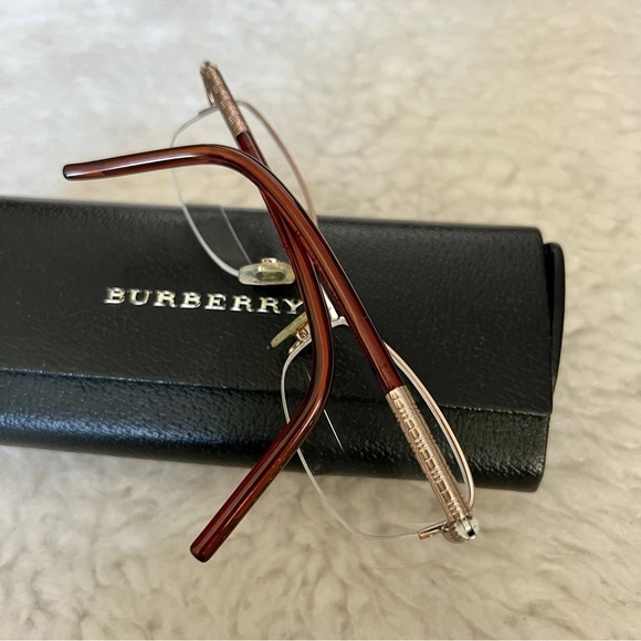 Burberry B 1157 1011 Half rim Gold metal brown plastic Eyeglass’s Frame main image 10